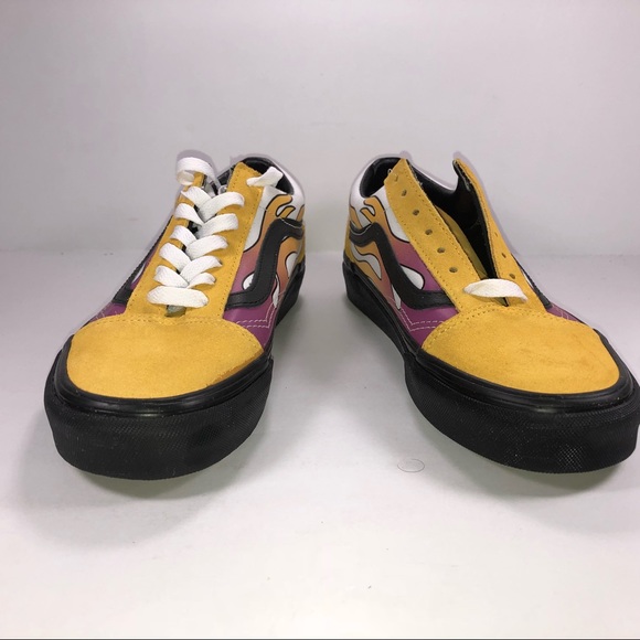 Vans Old Skool Flame Banana With Black Sole Shoes - Picture 6 of 7